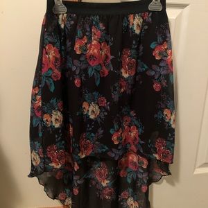 High low floral skirt